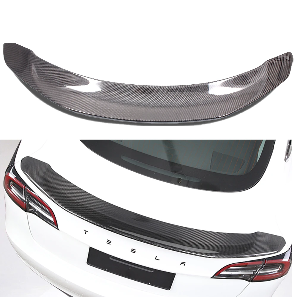 

FREE SHIPPED FROM USA for Tesla 2017-2022 Model 3 V Style Lip Wing Real Carbon Fiber Trunk Lid Rear Spoiler Wing