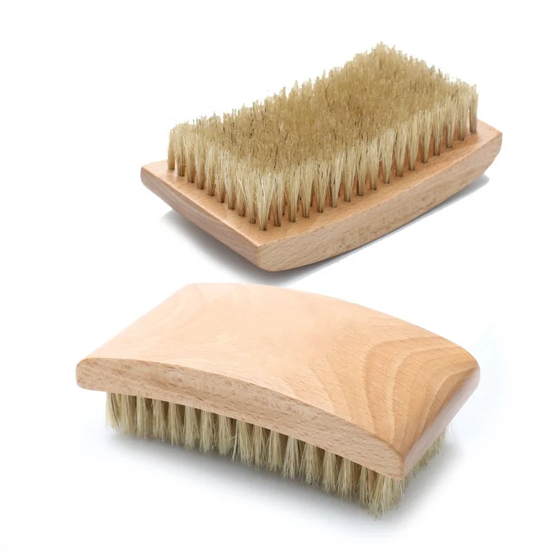 

High quality 360 curve wave 100% beard baor bristle hair brush custom logo beard brush, White &brown