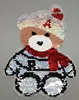 New Arrival Hot Sales Good Quality Factory Custom Sequin Cartoon Bear Iron On Patches for Kid Girl Clothes Garment Bags