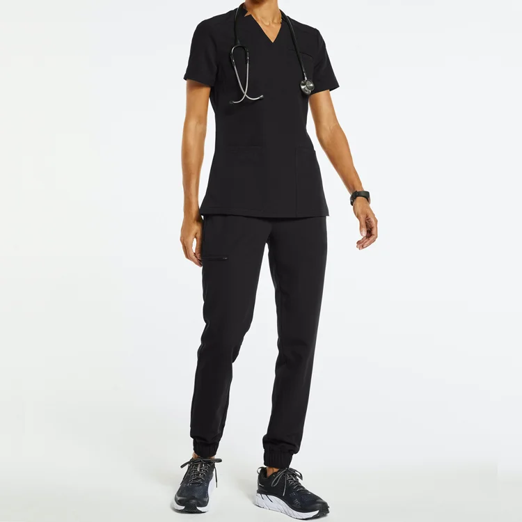

New Arrival Hospital Uniforms Nursing Scrubs Uniform Sets Short Sleeve Tops jogger Pants Women Nurse, Custom color