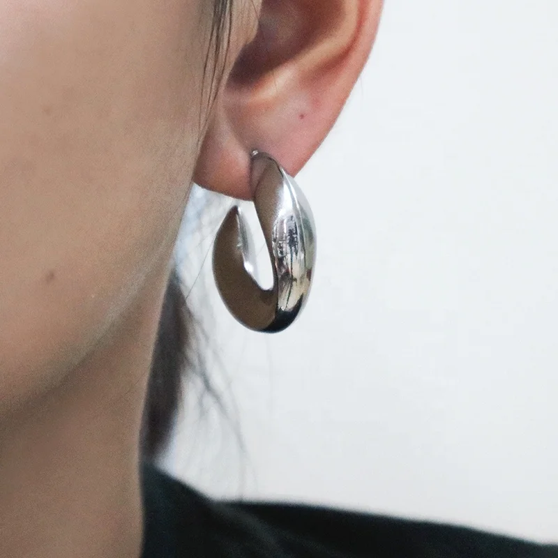

2021summer design women jewelry 18K gold plated stainless steel hoops earring