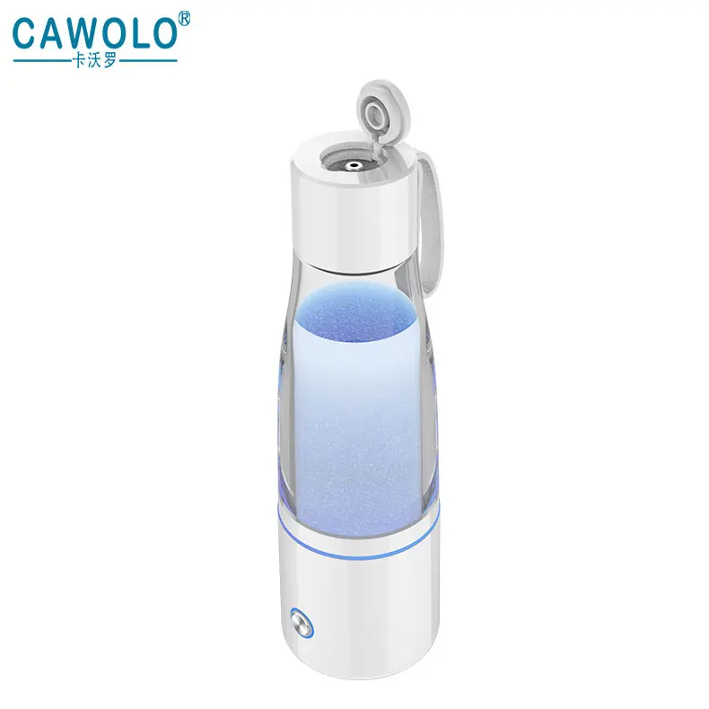 

2022 newest titanium platinum electrode 1500-5000ppb hydrogen water cup generator portable rich glass hydrogen water bottle