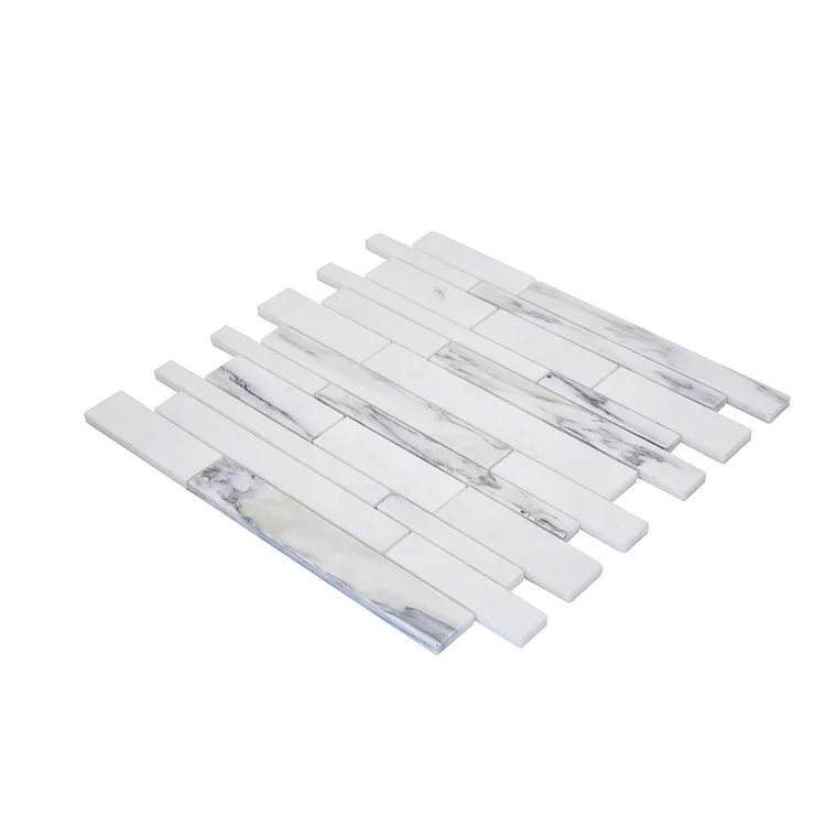 Moonight Classic Design Bianco Faniello Strips Dolomite Marble Mosaic Wall Tiles For Wall