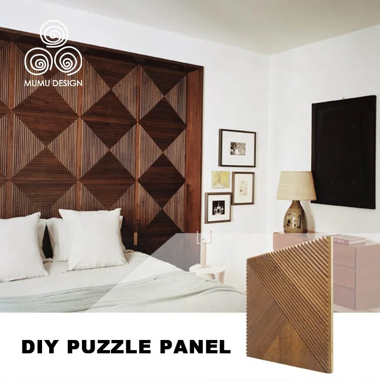 

MUMU 3D Unique Design Rustic Decoration Fluted Solid Wood Grain Finish Storage Cabinet Wainscot Wall Panel