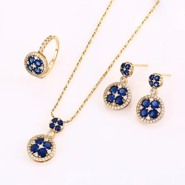 

62636-Xuping Elegant Wedding Crystal Jewelry Classic Luxury Set, Green