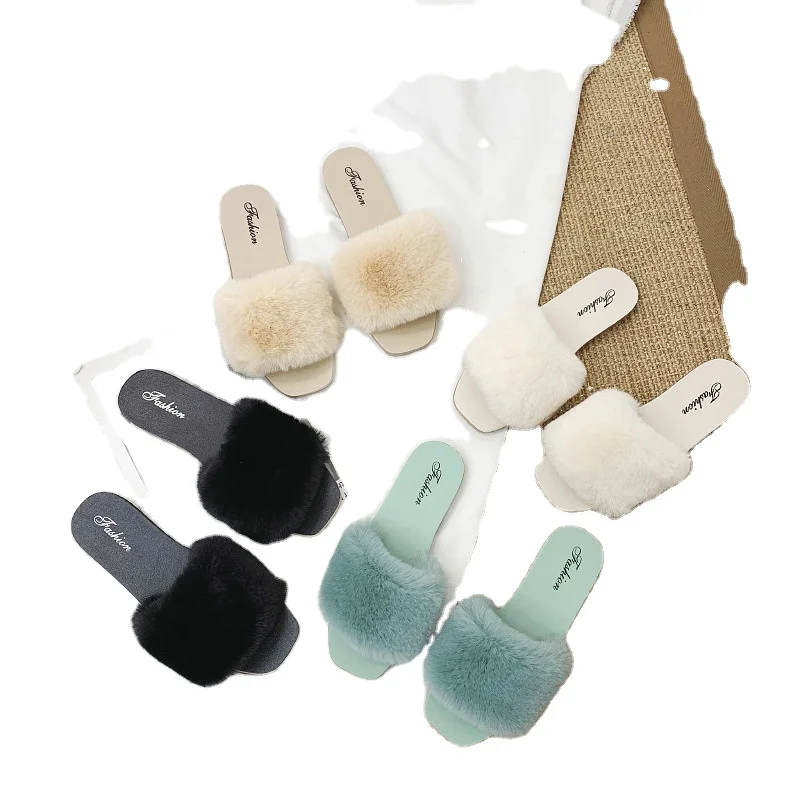 

Manufacturer Wholesale Imitation Hair Slippers And Sandals Hot Style Fur House Indoor Slippers, Customized color