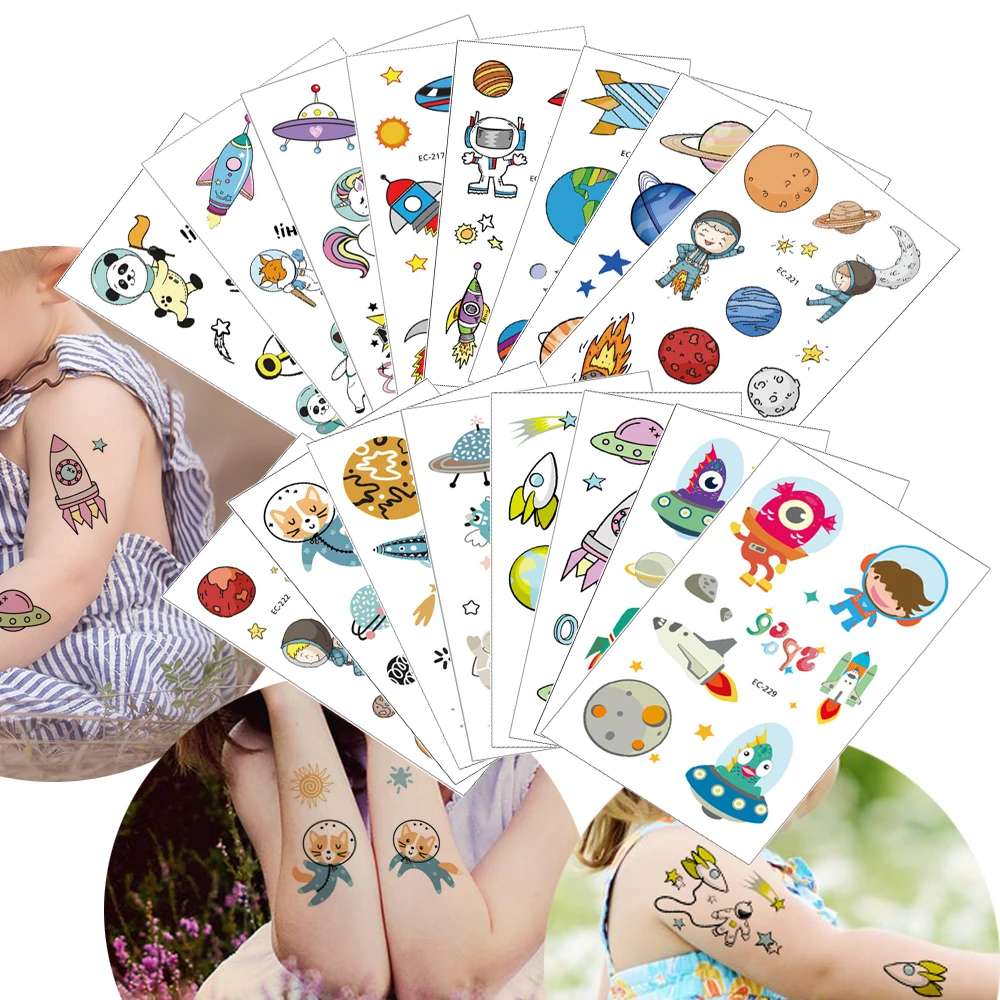 

Waterproof children's tattoo stickers environmentally friendly space series tattoo stickers small fresh tattoo stickers EC, Colorful / customized