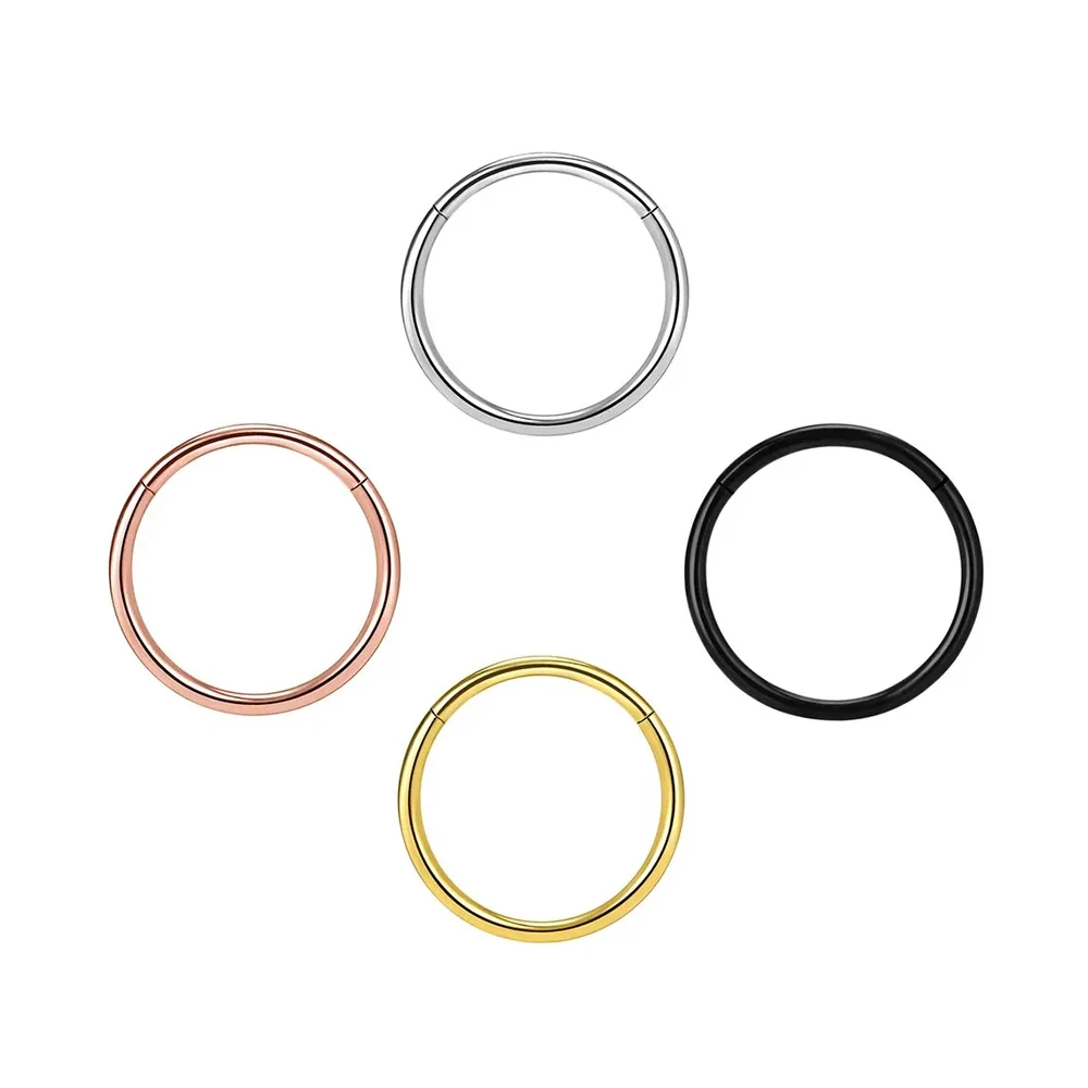 

Wholesale Fashion ASTM F136 Titanium Nose Rings PVD Gold Body Piercing Jewelry Hinged Segment Clicker Ring Septum