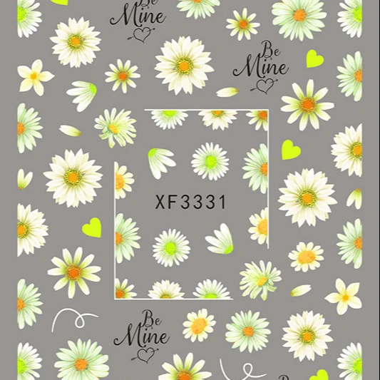 

26 Designs Fashion Spring Summer Series Little Daisy Flower Nail Stickers for Girls DIY Nail Art Decals Supplies