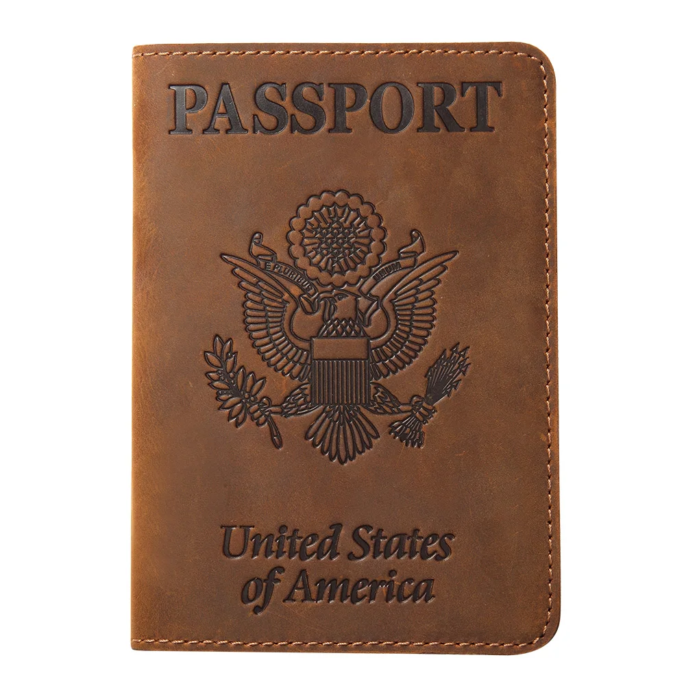 

Luxury Real Cowhide Leather Passport Holder Customized Logo Passport holder