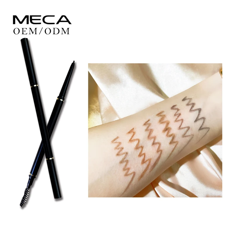 

Cosmetics makeup eye brow pencil private label vegan tint slim double head with brush eyebrow pencil, 6colors