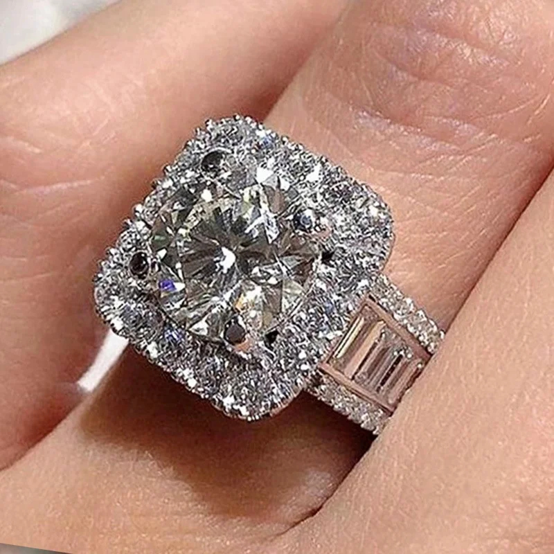 

Newly-designed Engagement Rings for Women High-quality Cubic Zircon Gorgeous Proposal Ring Gift Wedding Bands Jewelry, Picture shows