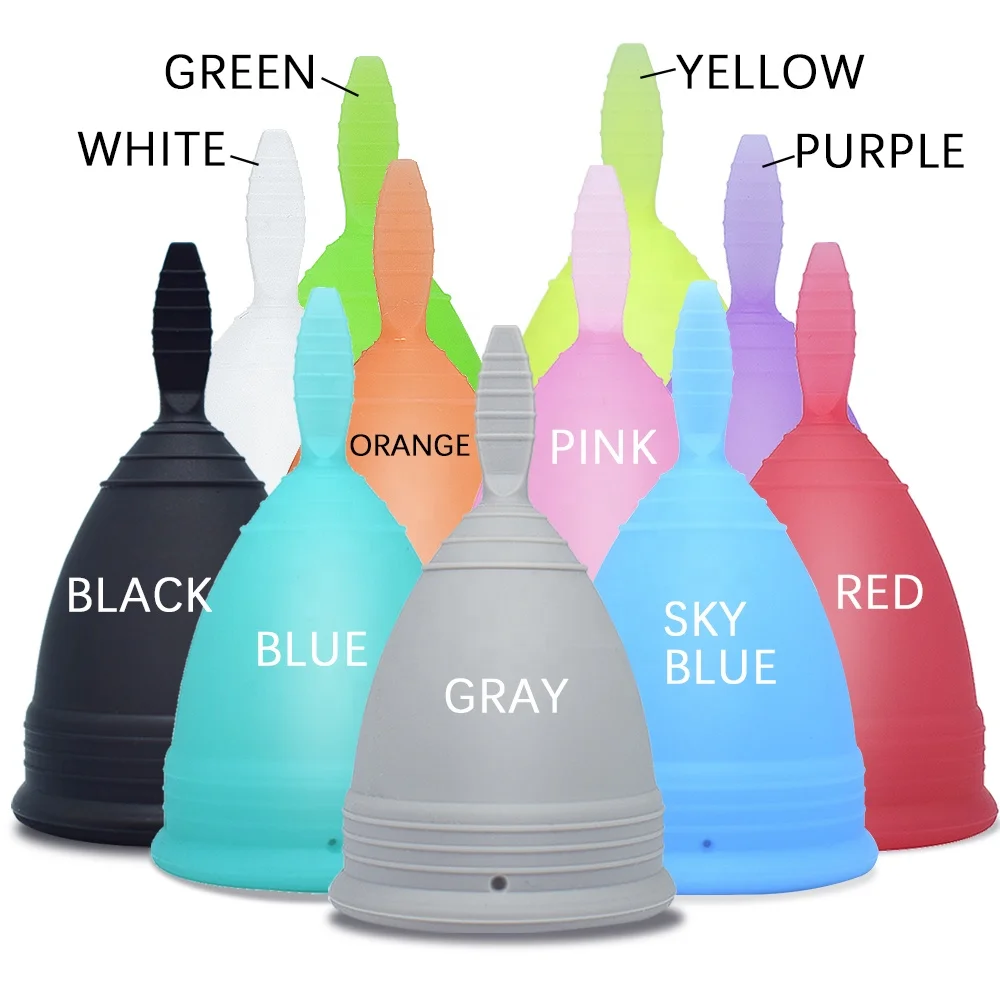 
Silicone Menstrual Cup Set Black Feminine Hygiene Cups&Foldable Esterilizador Copa 