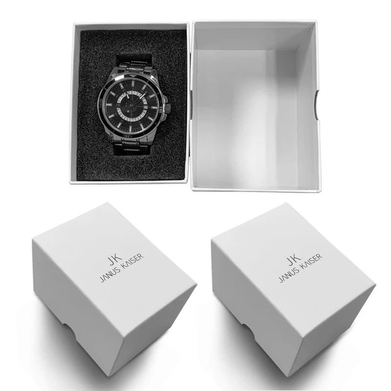 

Watch Box Paper Leather Watch Case Container OEM LOGO, Black color