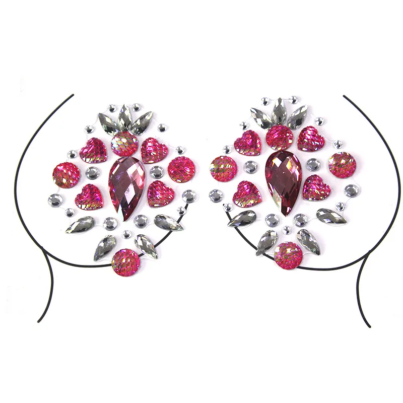 

Dance Wear Crystal Face Body Rhinestone Jewel Gems Pasties Nipple Stickers
