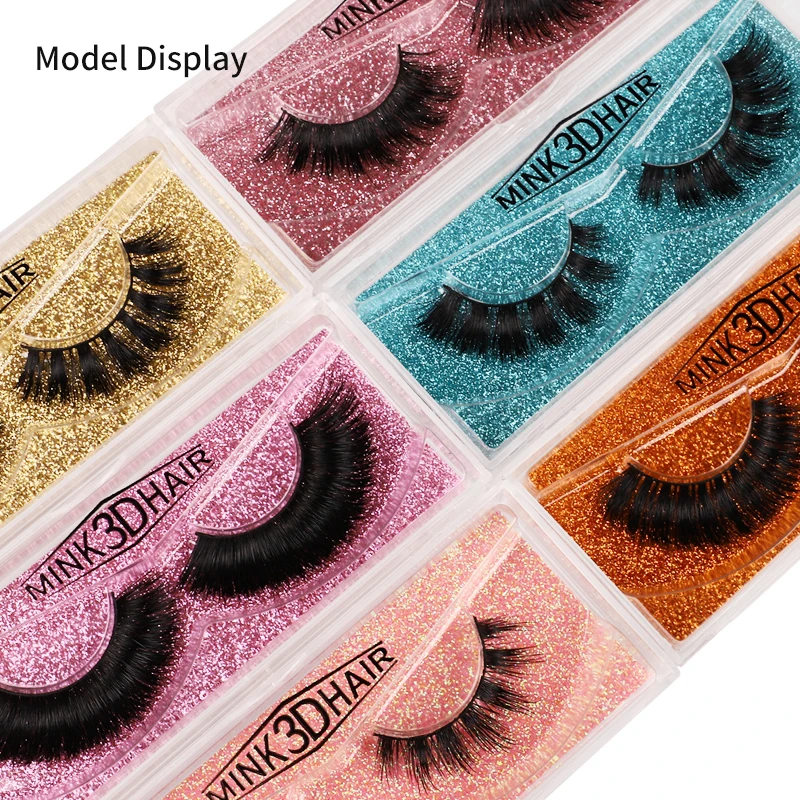 

Custom Logo Mink Eyelashes 10 Type Real Mink Fur Eye Lash Wholesales, Black