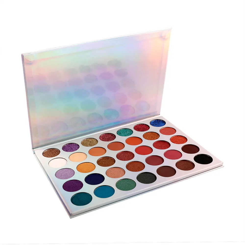 

Wholesale Print Logo Low Moq 35 Color Makeup Eye Shadow High Pigmented Custom Private Label Eyeshadow Palette