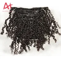 

New Arrival Soft Kinky Curly Clip In Extensions 100% Human Hair, Unprocessed Virgin Cambodian Clip In Hair Extensions 150g