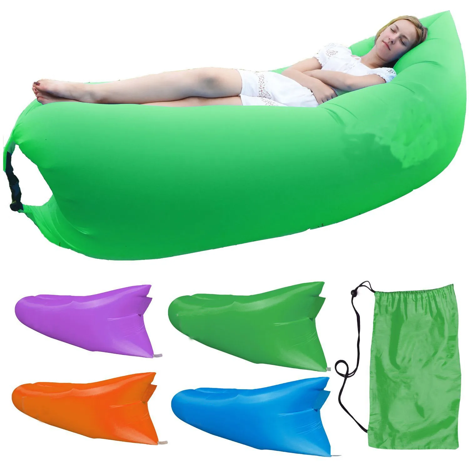 

Outdoor Inflatable Cushion Adults Kids Air Sofa Bed Lounger Couch Chair Bag Picnic Beach Lazy Camping Mat Portable Indoor Sofa
