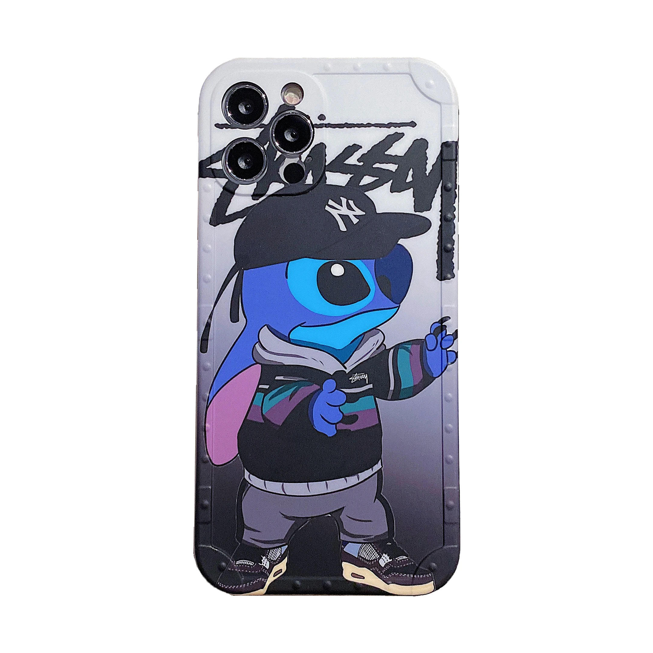 

Dot Square Frame Design Blue Black Stitch IMD Phone Cases For iPhone 12 Pro Max XR XS Max 11 8 Plus Back Cover Cartoon IMD Cases