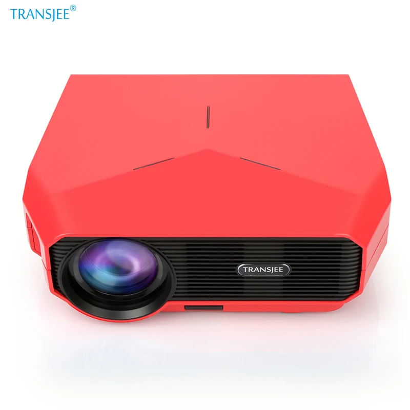 

Transjee 5000 Lumens Wifi Projector Android WiFi BT Home Cinema Office Education Video Projector, White,black, red