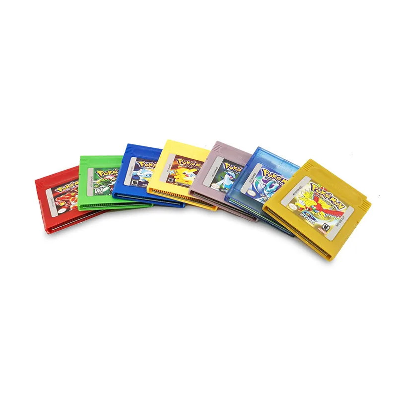 

Cool HOT Sell Factory Pokemon Gaming Card for GBC GameBoy 7 Versions, Red, blue, green, yellow, silver, gold, crystal, grey etc