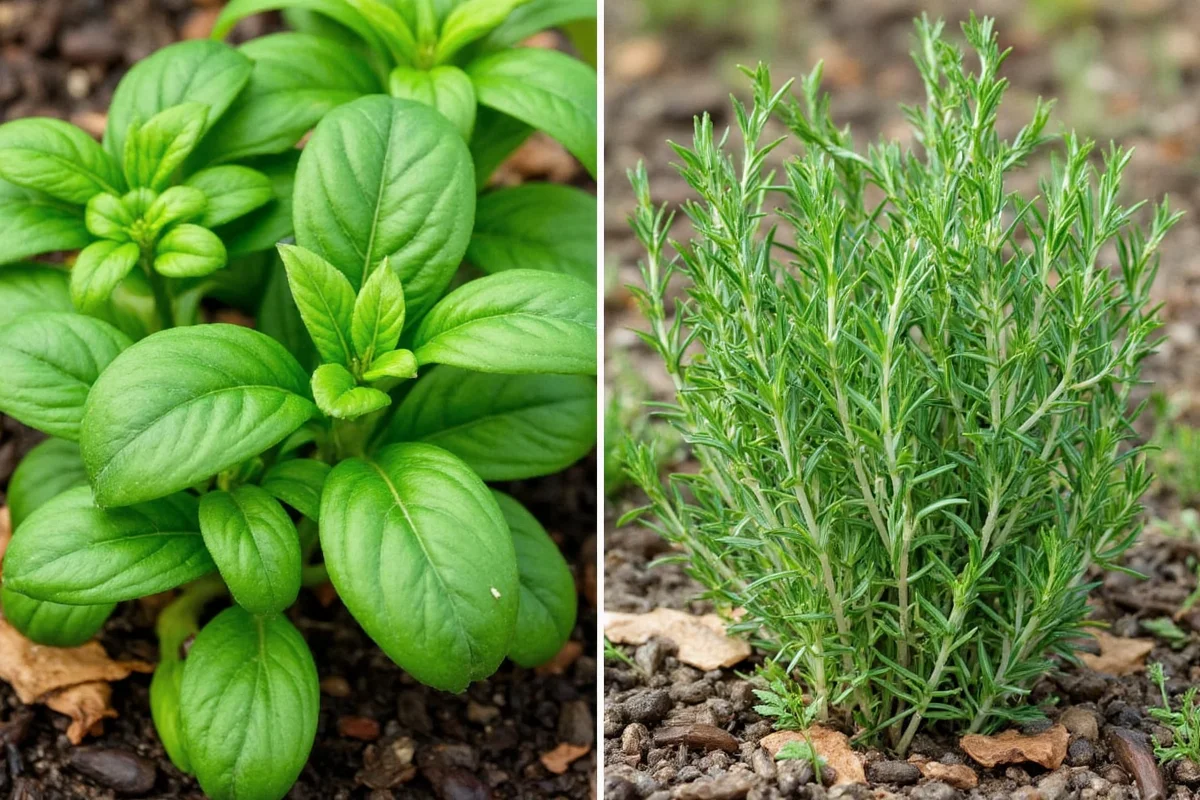 can basil and rosemary be planted together