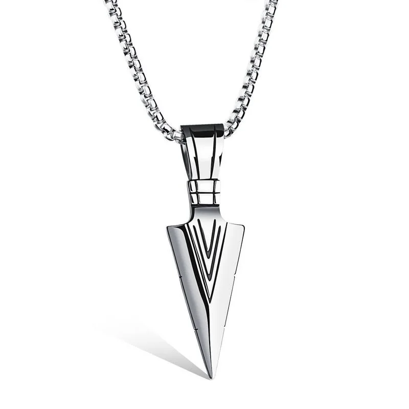 

Wholesale Personalized Spearhead Stainless Steel Mens Pendant Necklace, As picture