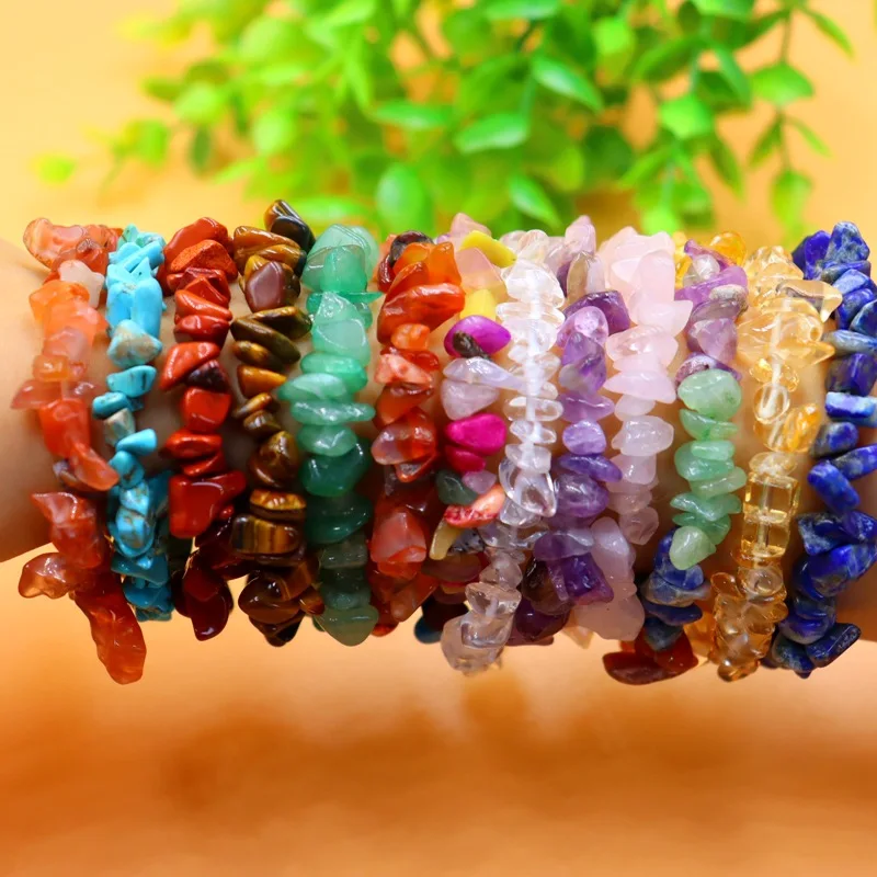 

Wholesale Custom Bohemian Jewelry Healing Crystal Natural Stone Beads Gemstone Bracelet Bangle