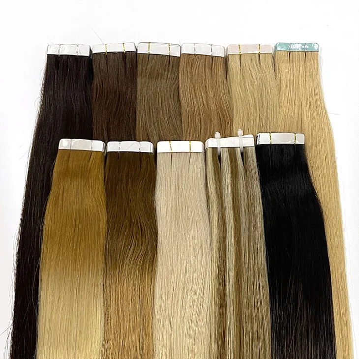 Wholesale Cuticle Aligned Virgin Straight Tape Hair Extensions Vendors Human Remy Tape Hair Extension Hair