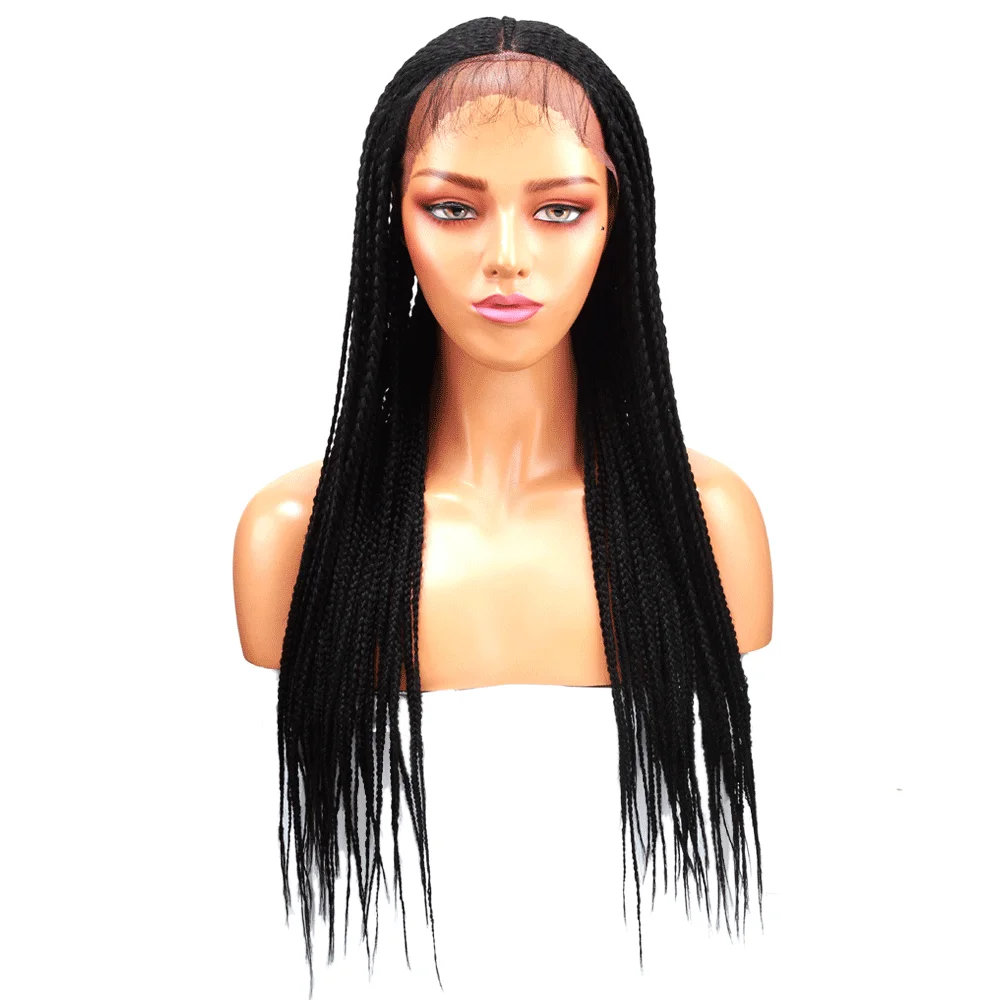 Noble 34inch Frontal Synthetic Braiding Box Braids Heat Resistant Synthetic  Hair Front Lace Wig Braided Wigs For Black Women - Buy Braiding Box Braids  Heat Resistant Synthetic Hair Front Lace Wig Braided