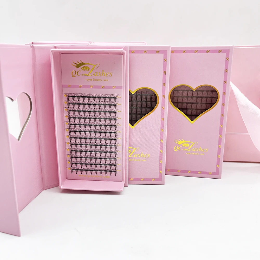 Handmade Mega Wispy Lash Trays in 3D 4D 5D 6D 7D 8D 9D 10D 20D CC Curl Eyelash Extensions with Pointy Base Promade Volume Fans