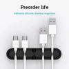 5-Channel Silicone Desk Cable Organizer,usb Silicone cable Holder Clip for Power Cords