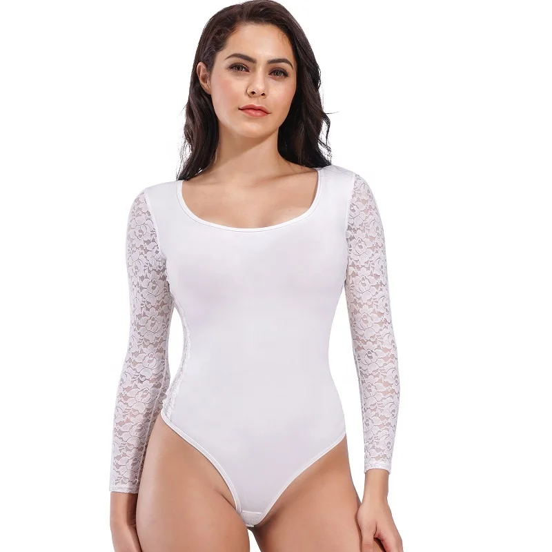 

2021 New Design Slimming Long Sleeve Shaper Full Body Sexy Thong Women Bodysuit