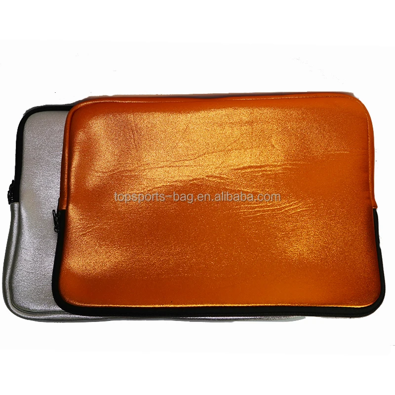 

Metallic Color Durable Soft Neoprene Laptop Cover Sleeve Bag with Zipper, Silver gold or custom