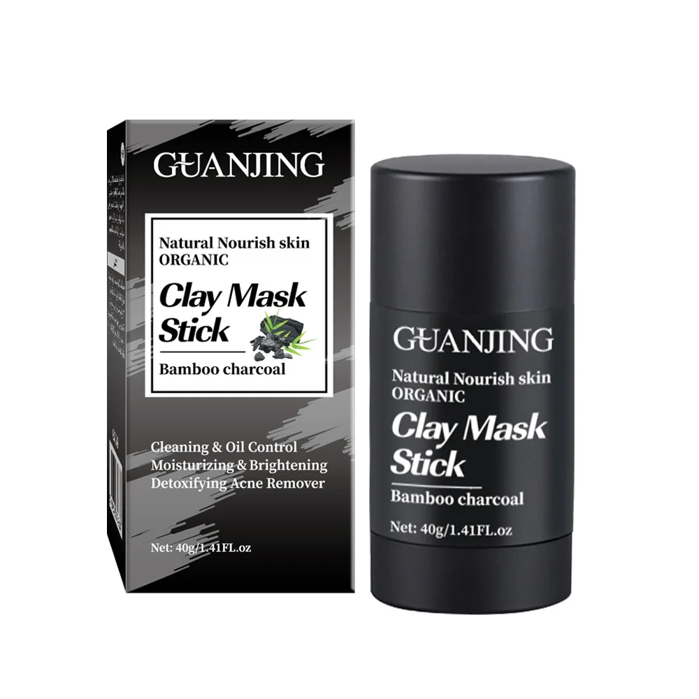 

40g GuanJing Skin Care Cleansing Mud Mask Oil Control Anti Acne Natural Organic Bamboo Charcoal Clay Mask Stick