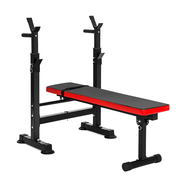 

Foldable Workout Fitness Weight Bench Press and Barbell Squat Rack Strength Training for Home Gym