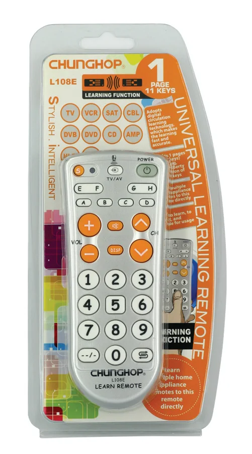 Chunghop L108e Infrared Learning Codes Remote Control For Tv Dvd Sat
