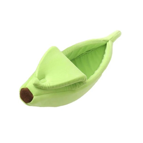 

High quality comfortable cotton cat cute fruit nest yellow banana shape pet bed