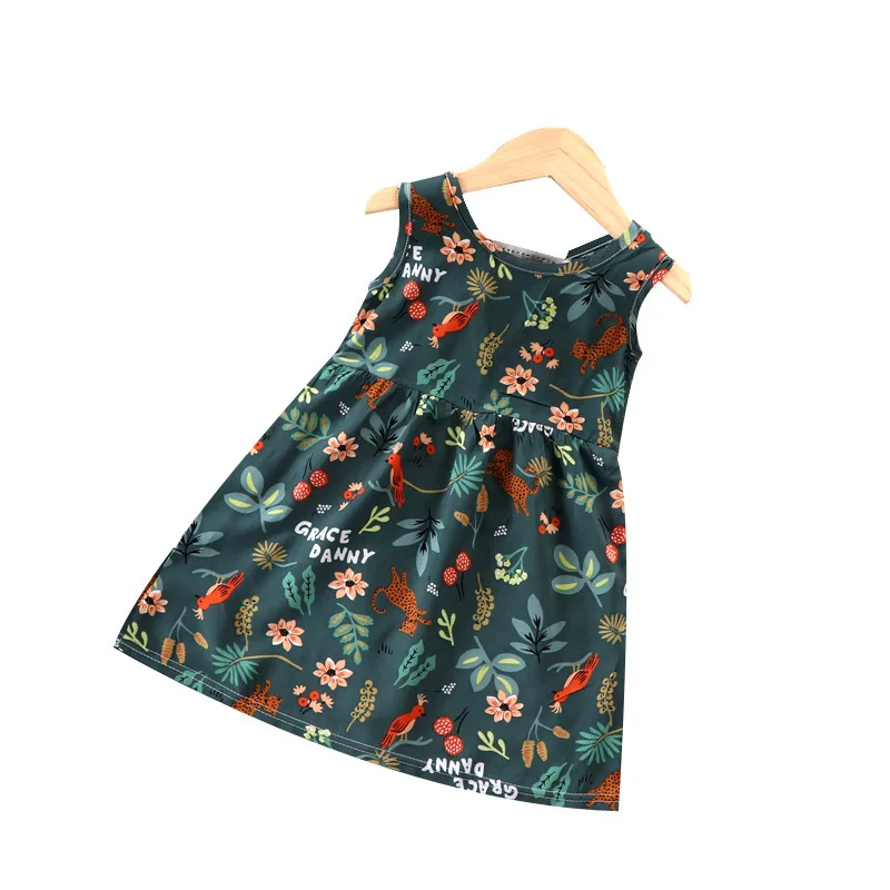 

Summer girls' Skirt new baby dress summer fashion sleeveless Cotton silk Girl Dress