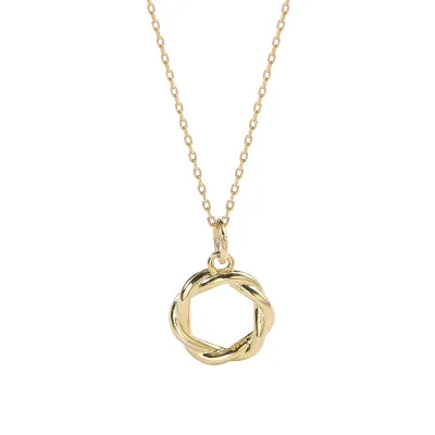 

Trendy Design Necklace Hollow Circle Necklace Sterling Silver Necklace, Gold