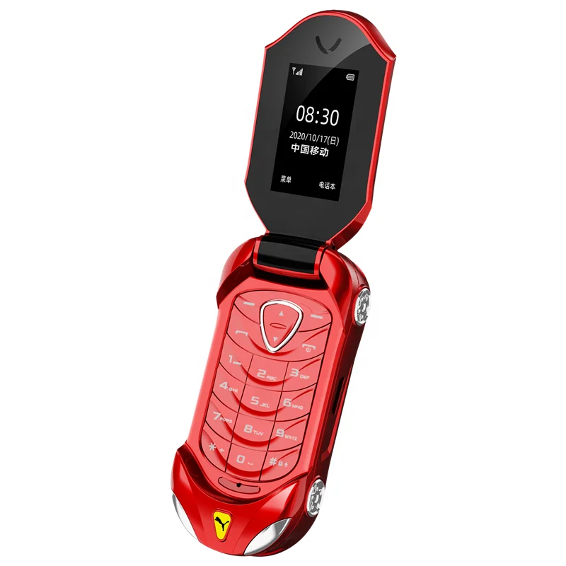 

F18 Mini Car Key Shape Student Flip Mobile Phone Childrend's Toy mini flip cellphone, Red,black, gold, blue