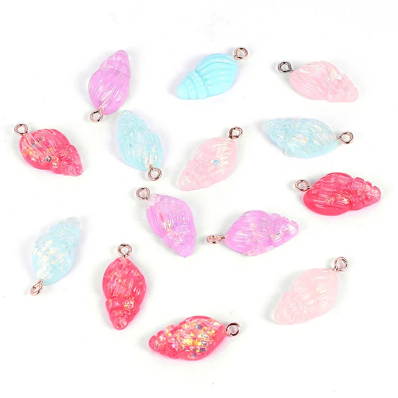 

Mix-color Conch Resin charms pendant For Jewelry Making DIY bracelet earrings Accessories For Women, Picture