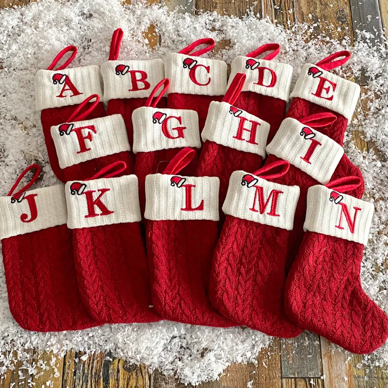 

Jingwen OEM Calcetines De Regalo De Navidad Letters Christmas Decoration Holiday Christmas Socks Gift