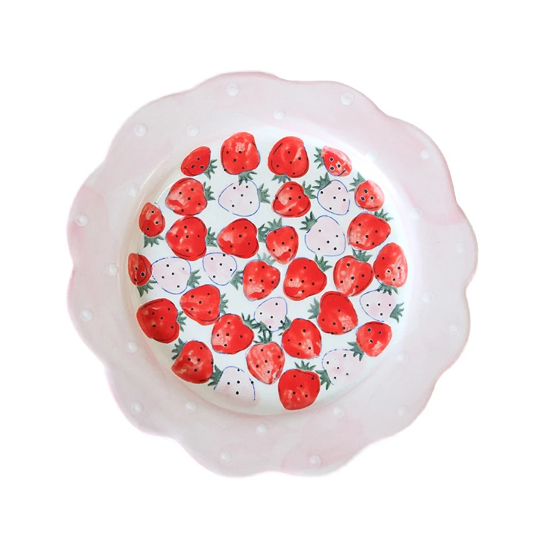 

Best Modern Ceramic Strawberry Dinner Plates Kitchen Porcelain Serving Plate