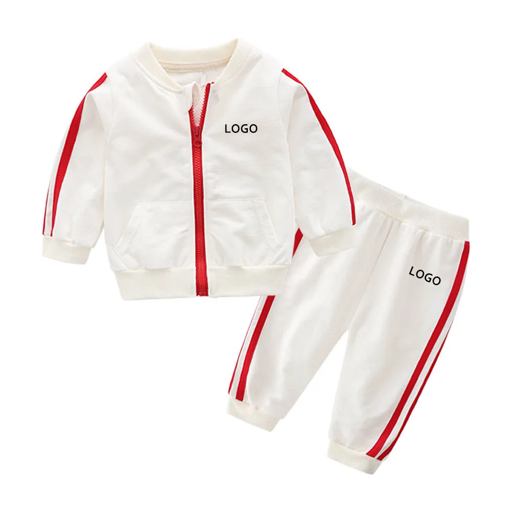 

Custom logo boys and girls spring and autumn sweater suit casual sportswear fashion jacket trousers two-piece suit for children, Gray, white, red, pink, yellow