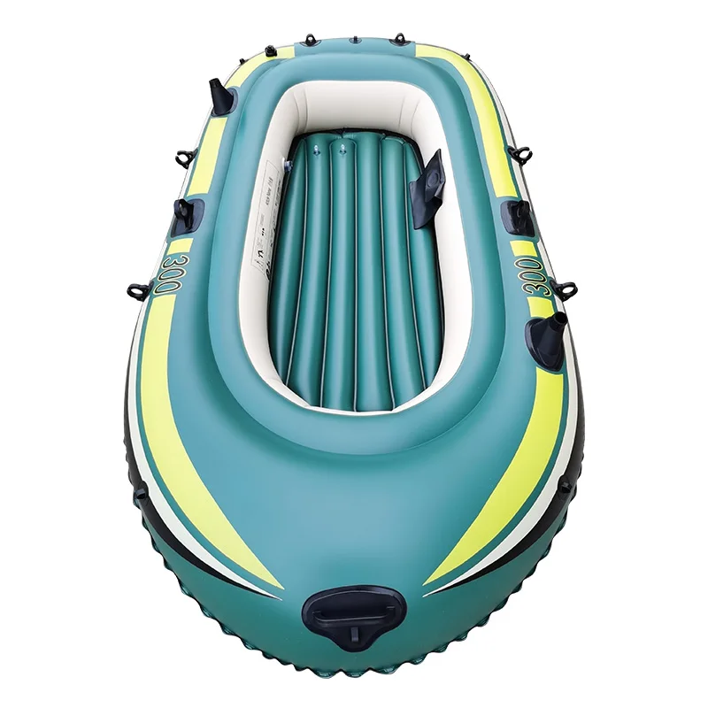 

Chinese manufacturer cheap PVC 3 person 230cm inflatable raft fishing boats for sale, Green