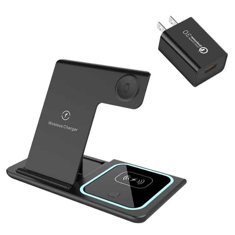

New Design 3 In 1 Qi Wireless Charger Kit Charge Adapter Wireless Charging Stand Kits For iPhone Xiaomi For Airpods iWatch