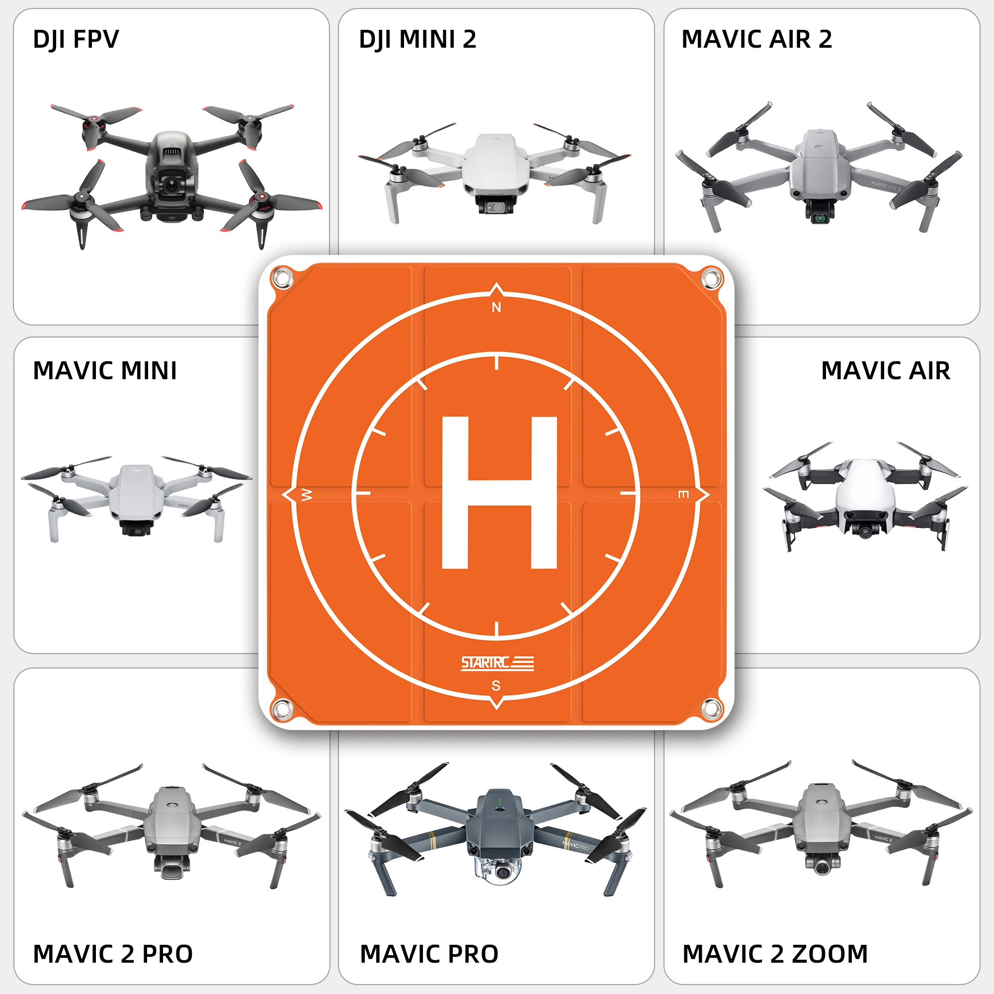 

HOSHI STARTRC DJI Mavic 3 Landing Pad 50cm Foldable Parking Apron Universal Drone Pad Waterproof Ground Nail For DJI FPV Combo, Orange