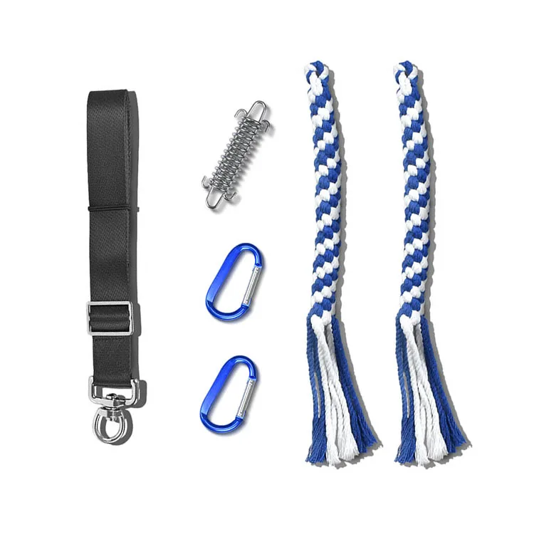 

Adjustable Strong Outdoor Spring Pole Dog Rope Toys Pull Bungee Jumping Dog Pole Training Toy for Large Dogs, Blue